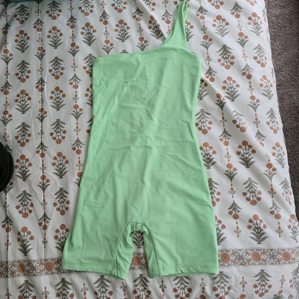 Bumpsuit - One Shoulder, Green, Small